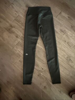 Alo Yoga Women's Leggings High Waist Micro Hounds Tooth Olive Green S NO TAGS